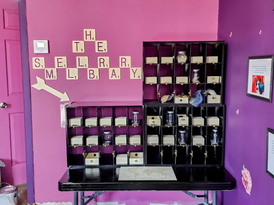 The "Smellbrary" scent library in the Frey's Place nook